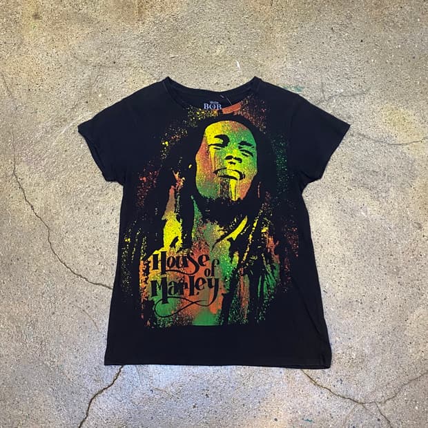 미국 빈티지 밥말리 프린팅 락티셔츠 반팔티