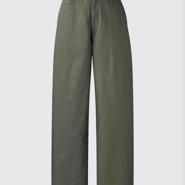 유니클로u 와이드핏 치노 팬츠 57올리브 / 88