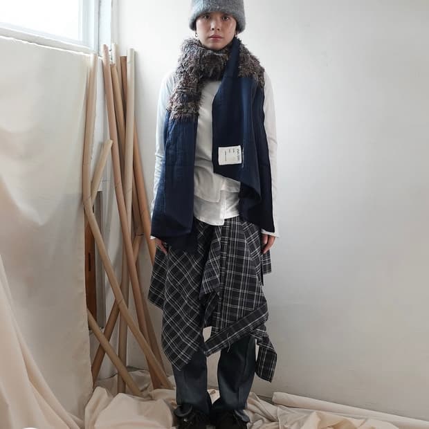 공테잎 체크스커트