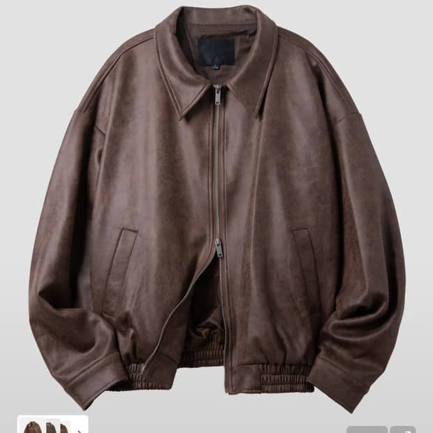 블랙모먼트 비건 스웨이드 오버핏 미니멀 인시전 스트레이트 집업 자켓