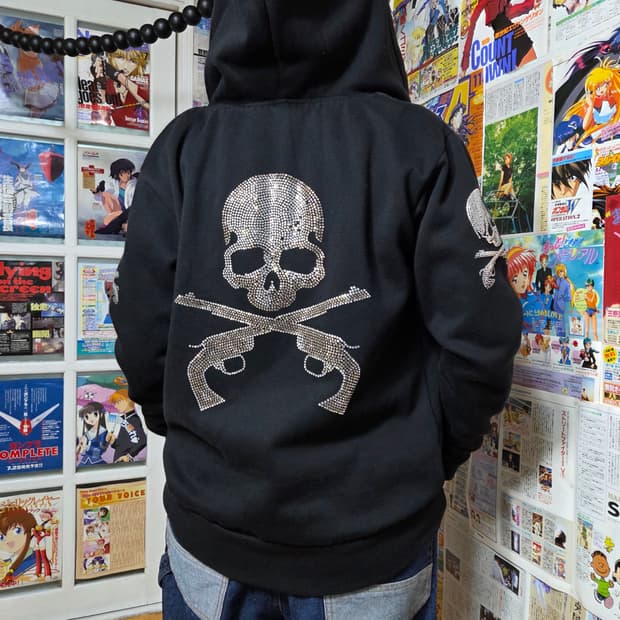 펑크 스컬 큐빅 기모 후드집업