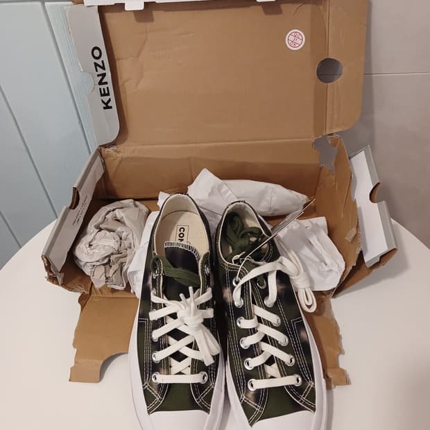 겐조 x 컨버스 콜라보 정품 올스타 카모플라쥬 스니커즈 245 사이즈