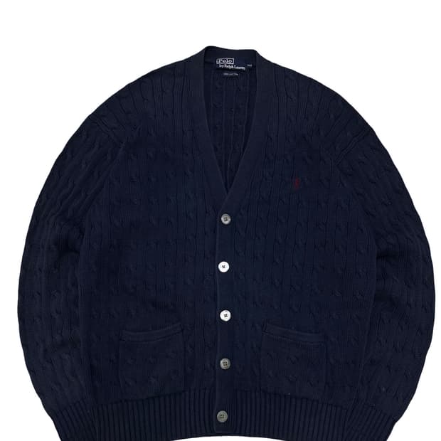 폴로 랄프로렌 네이비 꽈배기 가디건