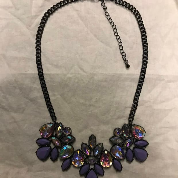 런던 쥬얼리 디자이너 퍼플 키치 넥클리스