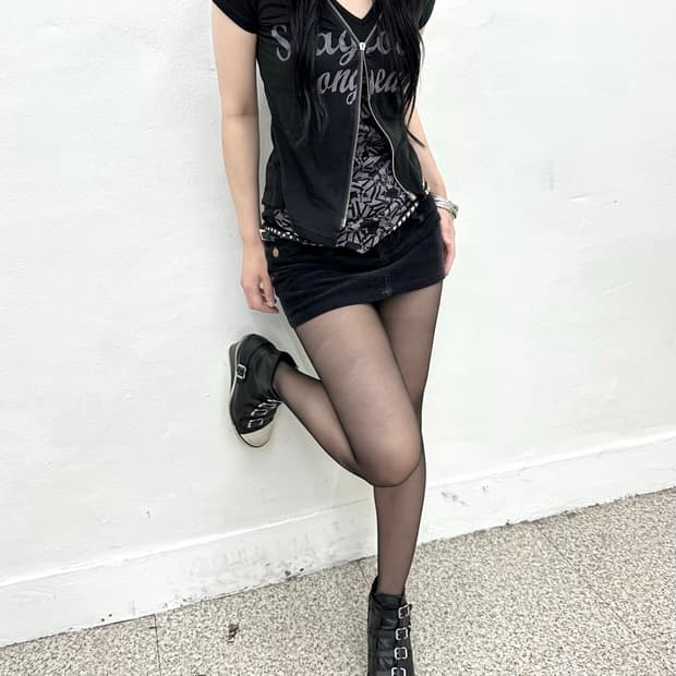 Punk feather printing layered short