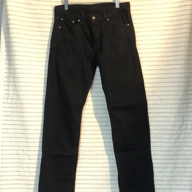 리바이스 505 흑청 데님 블랙진 30x32