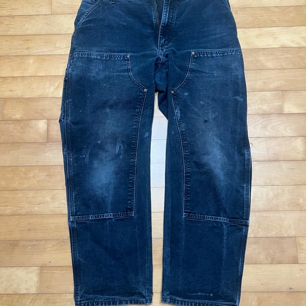 OG 칼하트 더블니 블랙 하드페이드