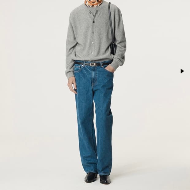 렉토 25FW 크루넥 레이어드 니트 그레이 M