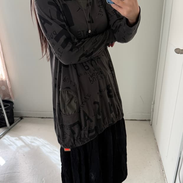 일본빈티지 카키 페이퍼스트링 롱슬리브