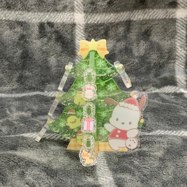 산리오 시크릿 아크릴 크리스마스 트리 포차코