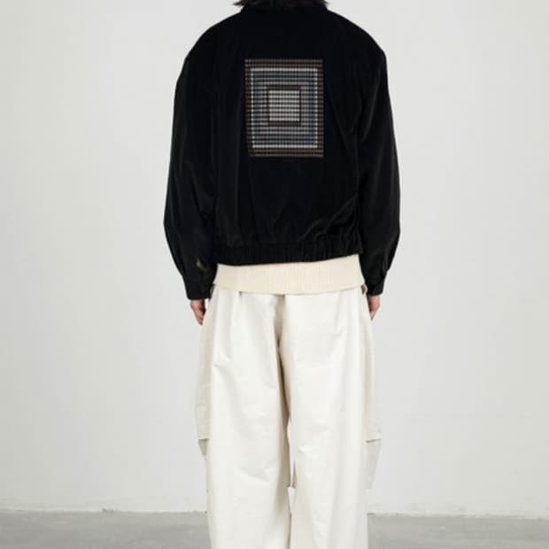 아모멘토 모티브 벨벳 점퍼 블루종 자켓 L