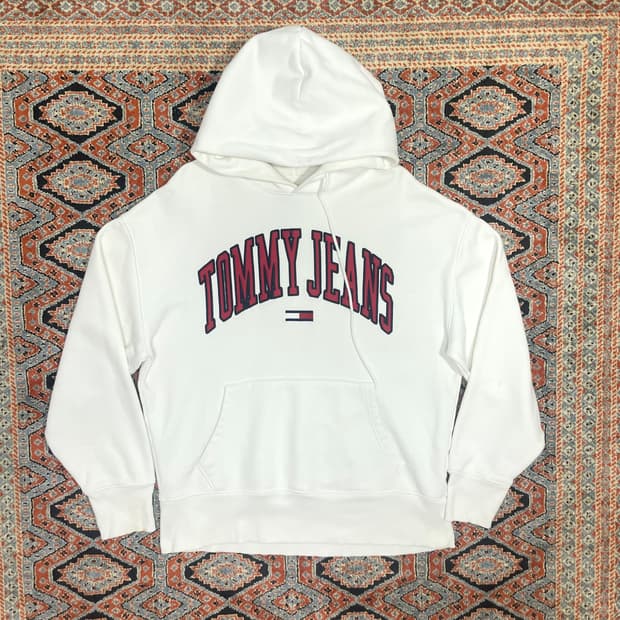 타미진스 스펠로고 화이트 후드티셔츠 남성L 