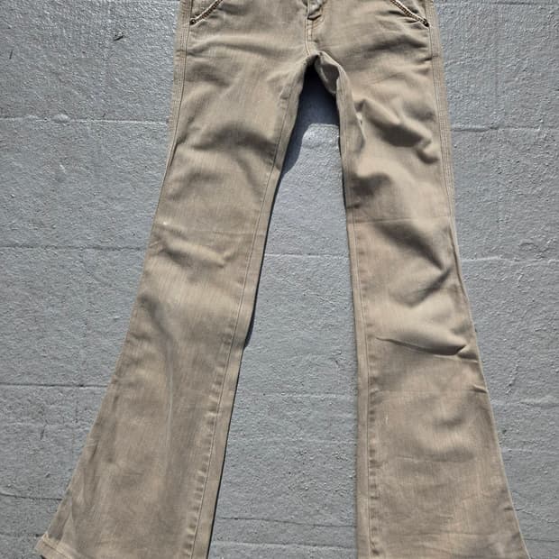 Bopson Queenlow y2k 부츠컷 스판 데님 팬츠
