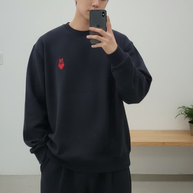 [M]<MLB>블랙 하트 맨투맨