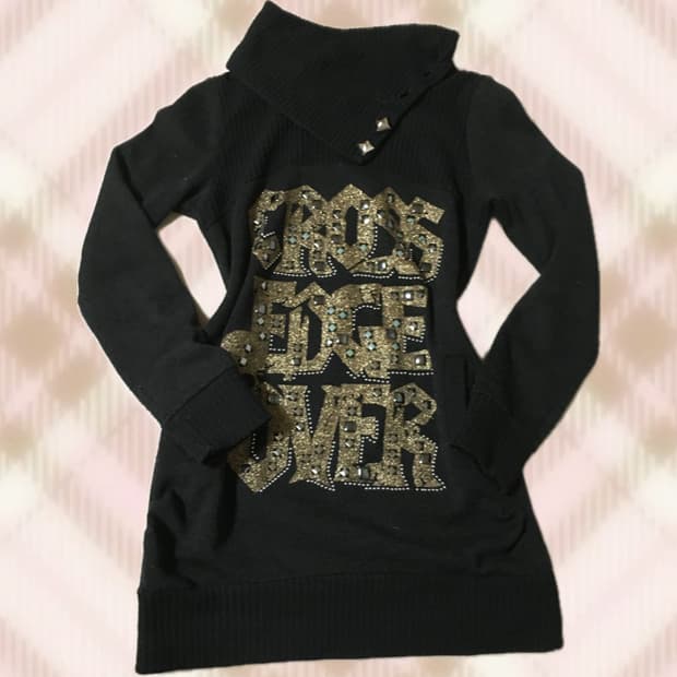 블랙 골드 큐빅 니트 원피스 목폴라 라떼 히메 오네 갸루 펑크 와투케