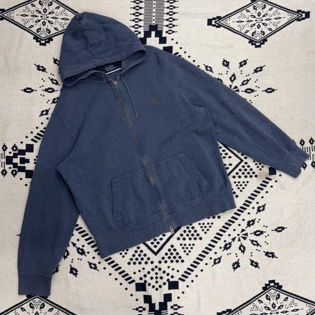 폴로 랄프로렌 빈티지 빅사이즈 투웨이 니트 후드집업 XXL P00075