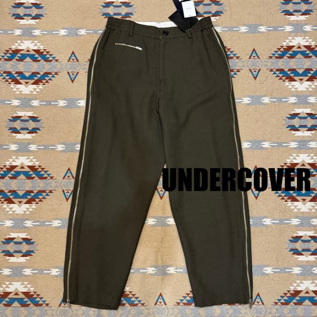 [3][L] 언더커버 지퍼 울 슬랙스 카키