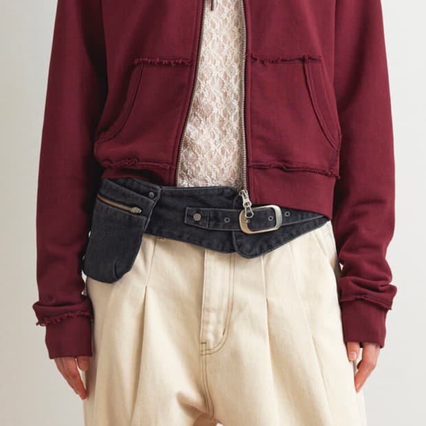 아옵트 aopt 데님 포켓 벨트백 블랙