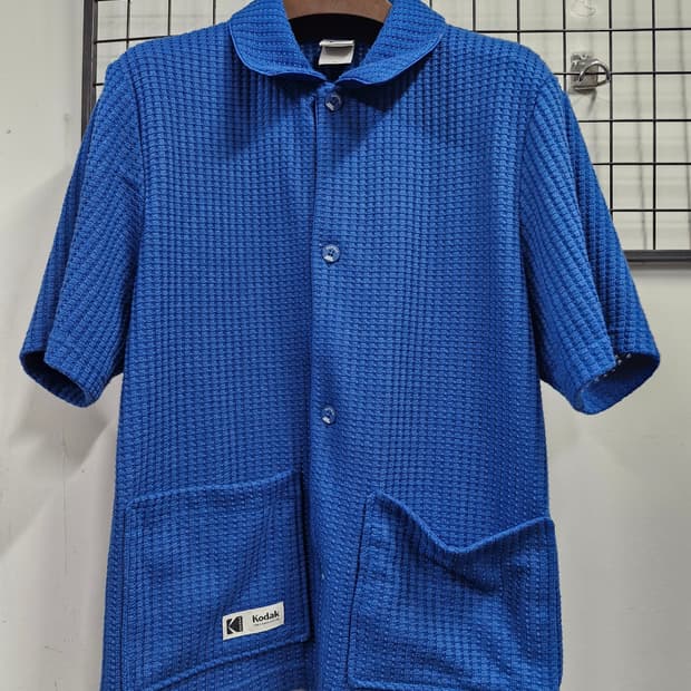 100L 코닥 브라이스 니트 반팔 셔츠 자켓 블루.