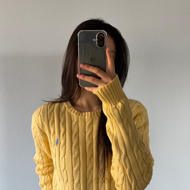 [S-M]폴로 랄프로렌 꽈배기 케이블 코튼 니트