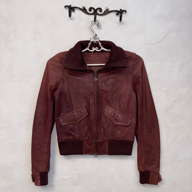 Nike burgundy lamb skin two ways jacket