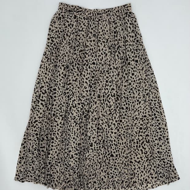 빈티지 호피 패턴 롱 스커트