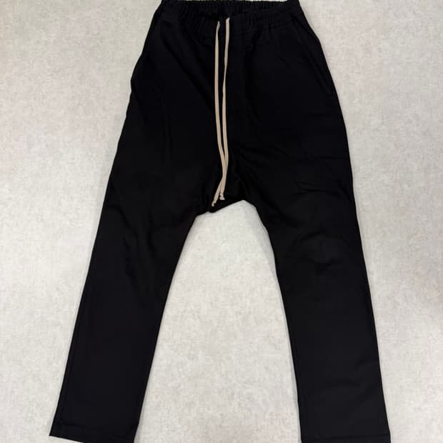 락오웬스 다크쉐도우 블랙 드로우스트링 배기 팬츠