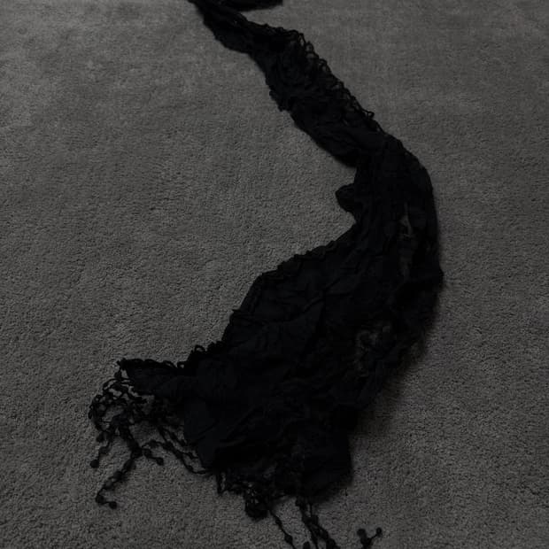 Vintage v-kei punk mood black scarf