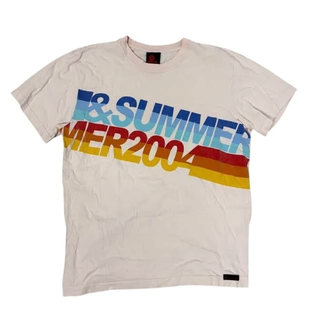 2004ss 돌체앤가바나 핑크 그래픽 티셔츠 (M)