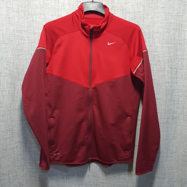 나이키 스우시 드라이핏 레드 져지 집업 