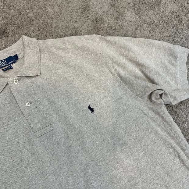 폴로 그레이 코튼 PK 반팔 셔츠L