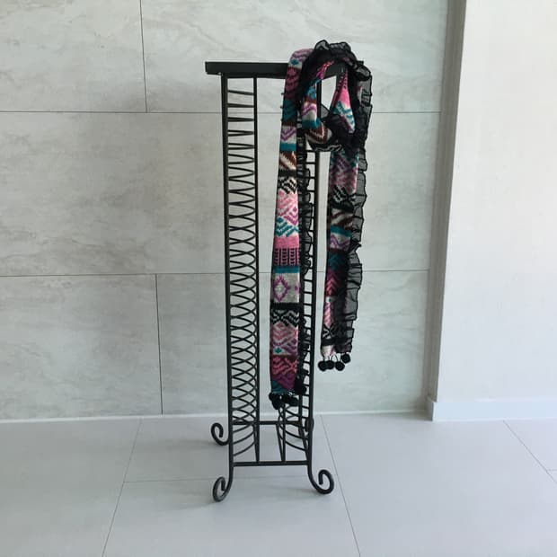 ethnic knit ruffle scarf
