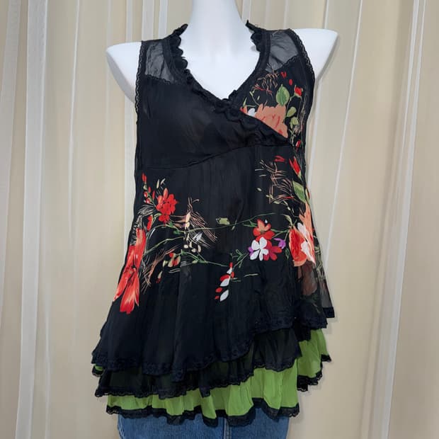 FLORAL 플라워 레이스 나시
