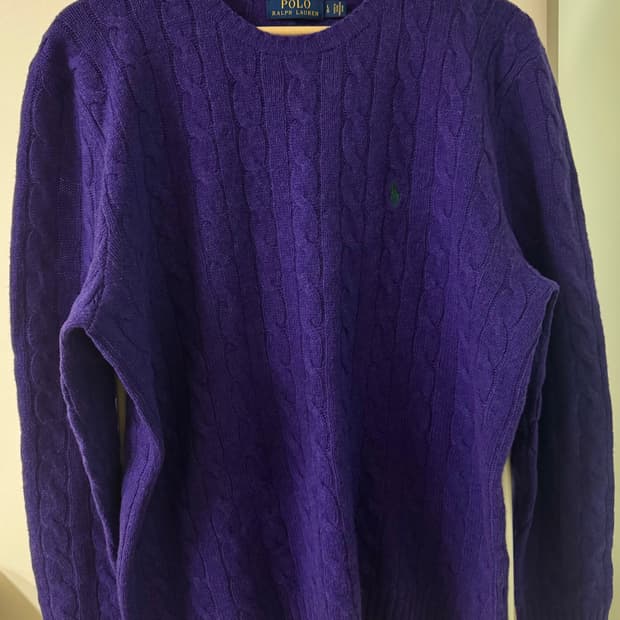 폴로 랄프로렌 울 캐시미어 케이블니트 스웨터 L 남여공용