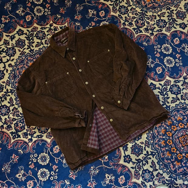 Outback Clothing 코듀로이 버튼 카라넥 자켓 L size