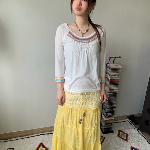 crochet, maxi cancan- skirt
