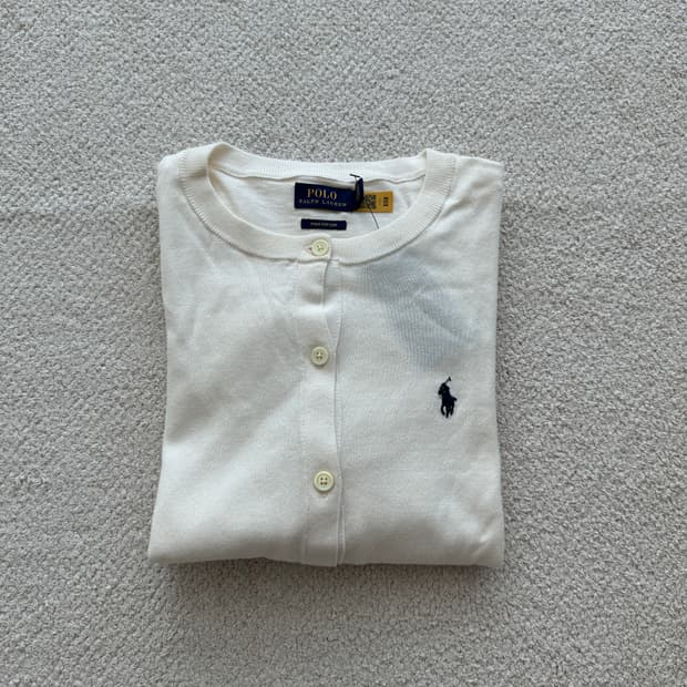 (새상품/정품) 폴로랄프로렌 피마코튼 가디건 (화이트)