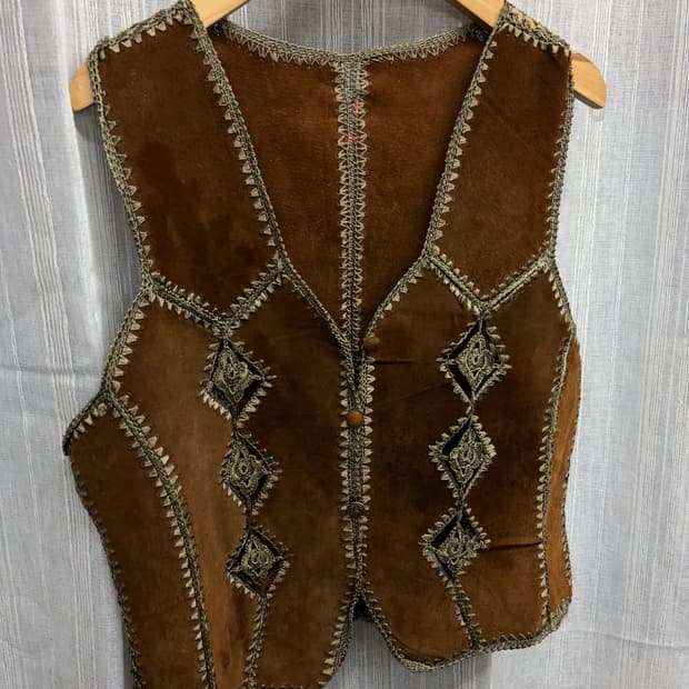 빈티지 웨스턴 레더 베스트