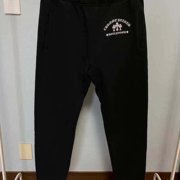 [M] 크롬하츠 세메터리 크로스 엠브로이드 스웨트팬츠 블랙