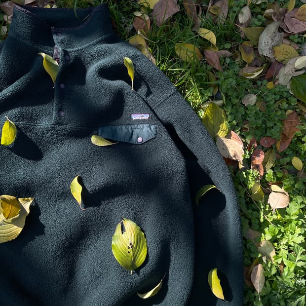 90s Patagonia Fleece Green Snap T(1998)