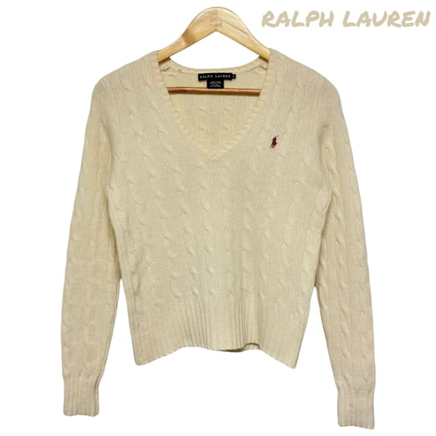 3775 랄프로렌 베이지 꽈베기 케이블니트