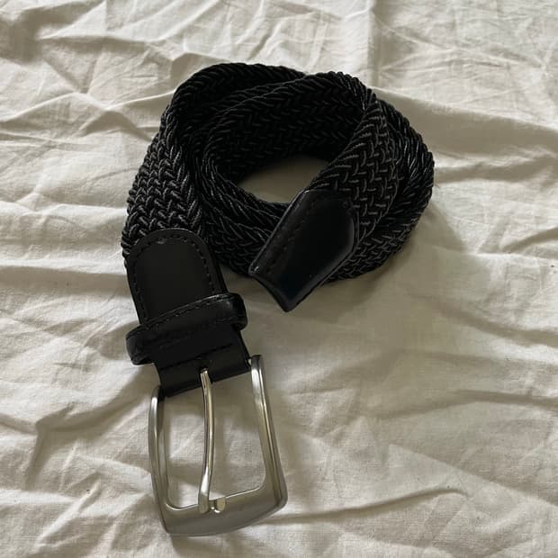 블랙 위빙 스트레치 벨트