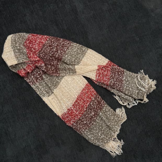 빈티지 컬러 블럭 니트 머플러