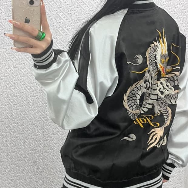 험버 올드스쿨 일본풍 스트릿 스카쟌 바시티자켓 F C08176