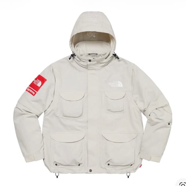 슈프림 x 노스페이스 트레킹 컨버터블 자켓 스톤 L