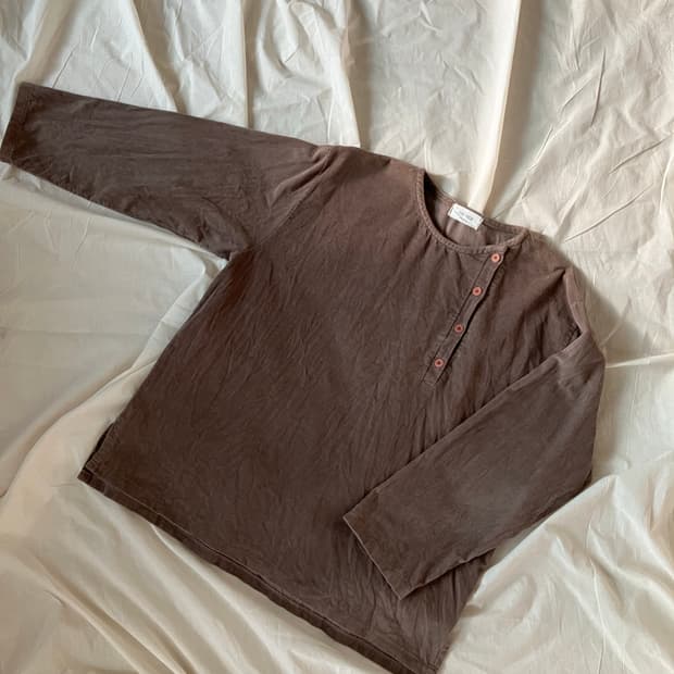 코듀로이 헨리넥 긴팔 티셔츠