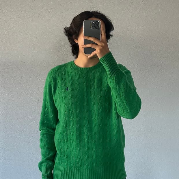 [M]폴로 랄프로렌 꽈배기 케이블 램스울 니트