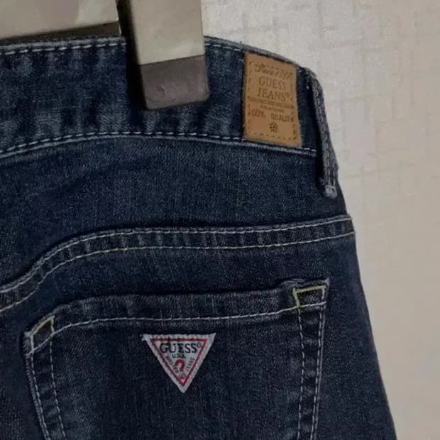 빈티지 게스 진청 로우 스키니진 데님 청바지 25