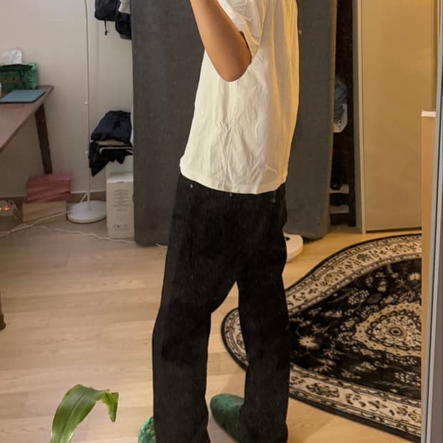 선플라워 루즈핏 데님 블랙 32/32