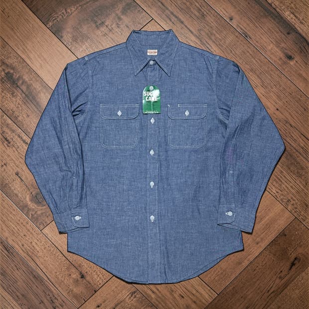 90s 슈가케인 삼브레이 워크셔츠 데드스탁